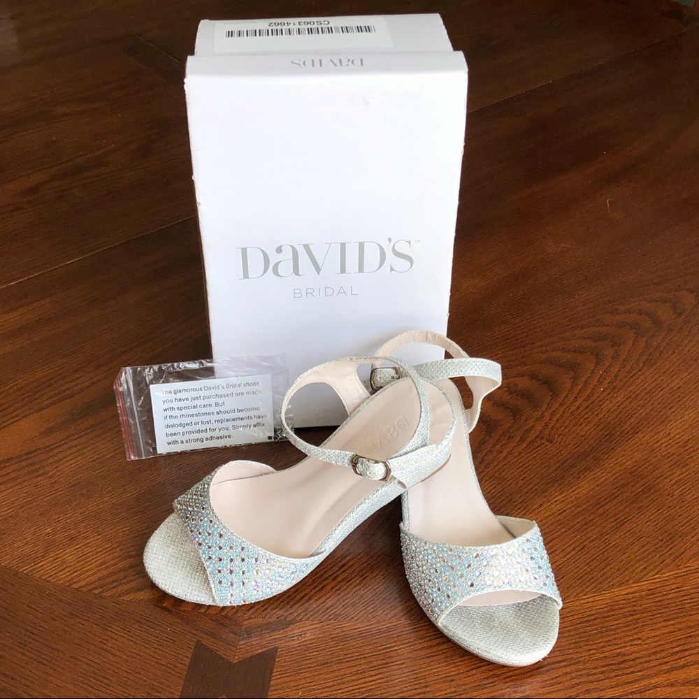 Crystal-Accented, Silver Wedge Dress Sandals